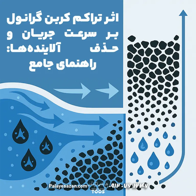 اثیر تراکم کربن گرانول بر سرعت جریان و حذف آلاینده‌ها