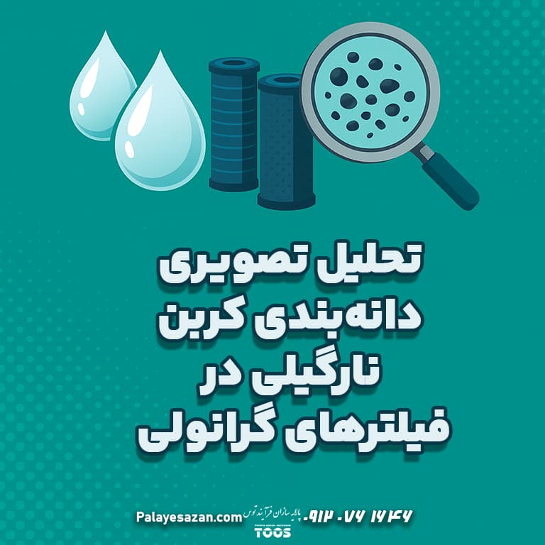 تصویر گرافیکی فیلتر گرانولی با کربن نارگیلی و تحلیل تصویری دانهبندی آن